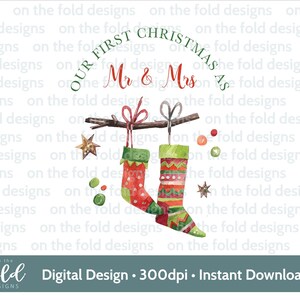 Primera Navidad se casó con el Sr. y la Sra. Lindo conejito Escena de Navidad Conejo PNG descarga instantánea de imágenes prediseñadas digitales para sublimación sublimación de toboganes de agua