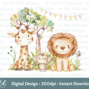 Safari Clipart Png Jungle Animal Transparent Png Download immediato Sublimazione Neutral Brown Invitation Design New Baby Vest Baby Card