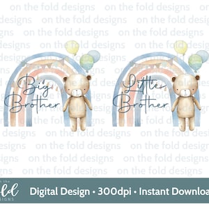 Teddy Grande Fratello, Fratellino Arcobaleno PNG, design clipart trasparente, Nuovo Bambino, stampa a sublimazione, creazione di biglietti, download immediato