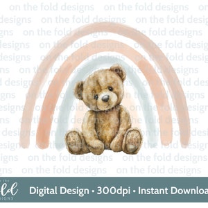 Nounours neutre arc-en-ciel PNG, clipart transparent, nouveau-né, impression par sublimation, fabrication de cartes, imprimez le vôtre, téléchargement immédiat
