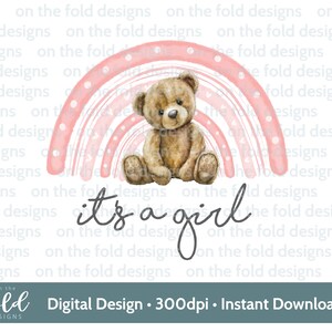 Teddy Rainbow PNG, design clipart trasparente, neonato, immagine di compleanno, stampa a sublimazione, creazione di biglietti, stampa il tuo, download immediato