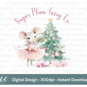 Cadeaux de fée prune en sucre de Noël Pastel menthe PNG Digital Clipart Sublimation carte Design boule impression Noël PJ souvenir Artisanat DTG Uv-dtf
