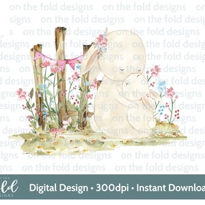 Mutter Tag Hase Clipart Mama Blumen ziemlich rosa PNG Sofortiger Download Sublimation Transparent Uv-DTF Bild Personalisierte Karte