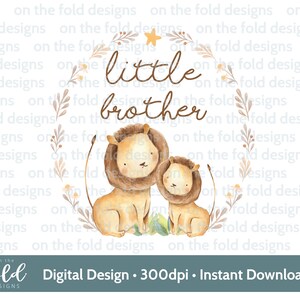 Little Brother Clipart, Big Brother Grafik, Baby Cub, süße Löwen, neue Babyweste Design, transparente Cliparts, Download, Sublimationsdruck,