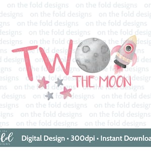Two the moon, Space clipart, Rainbow planets, Sublimation design, stickers, invite party decor theme clipart, png, instant digital download