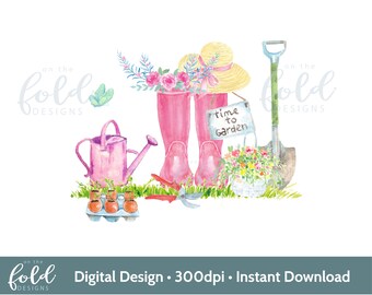Welly Rosa regnstövel trädgårdsodling transparent clipart direktnedladdning perfekt att använda för att anpassa hantverk, sublimering och tryck