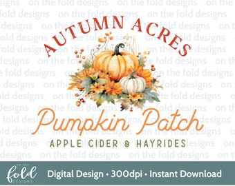 Pumpkin Patch Picking Sign Halloween PNG instant digital clipart download, wall art card design gift sublimation digital print too decor