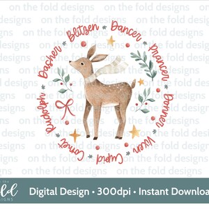 Rendieren kerst clipart PNG Instant Digitale Download sublimatie Crafting Card Making Cricut-afbeelding Uvdft Dtg afdrukbare afbeelding