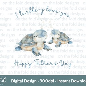 Fête des pères grand-père Clipart tortue 1ère fête des pères bleu sous l'eau sublimation impression UVDTF DTG PNG carte bébé gilet grand-père Pops graphique