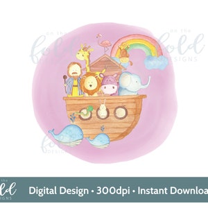 Noahs Ark Christening Baptism clipart PNG sublimation design instant download file with transparent background 300dpi