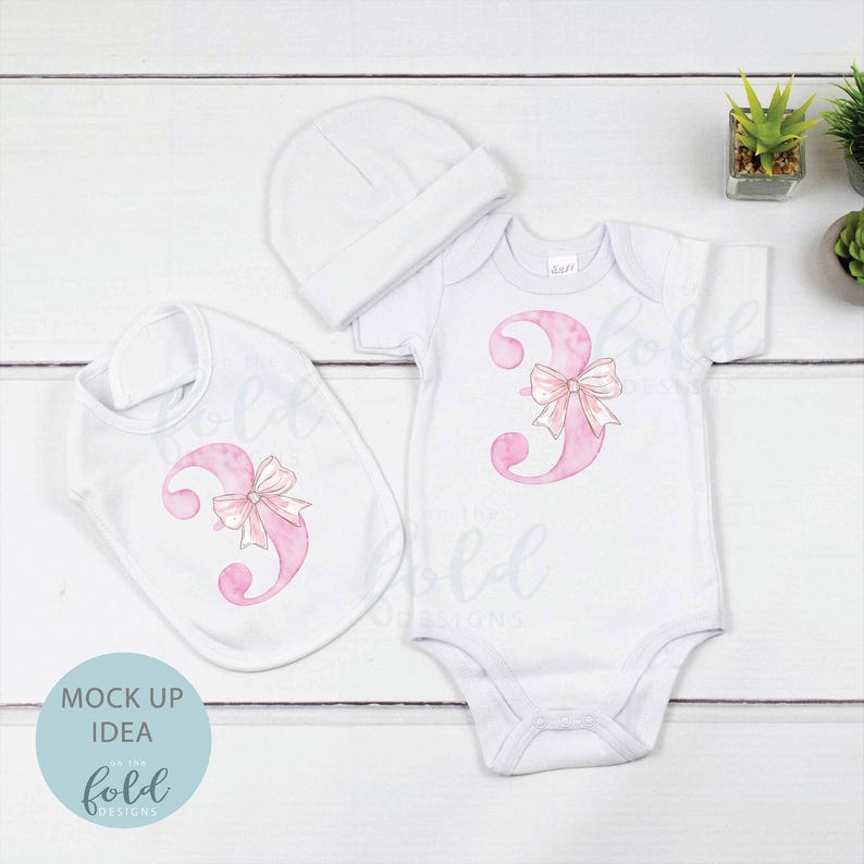Pink Bow 3rd Birthday Clipart Coquette Number Three Png Sublimation ...