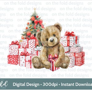Clipart di orsacchiotto di Natale Natale rosso PNG Bastoncino di zucchero Download digitale istantaneo Vestiti per bambini Design della carta Sublimazione Creazione di carte DTF, DTG