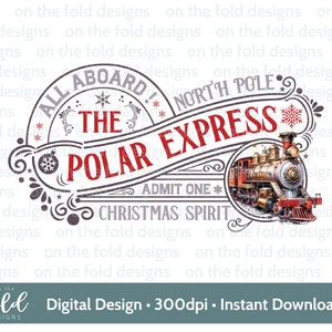 Polar Express Clipart, Tren navideño 2024, Tren azul, Papá Noel Rudolph, Diseño de camiseta PNG, boleto de tren, diseño de tarjeta, Imagen de sublimación