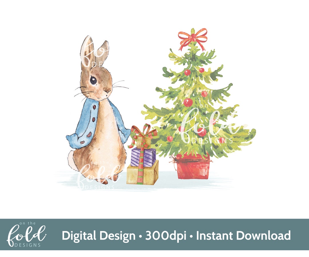 Peter Rabbit Christmas Tree and Gifts PNG Instant Digital Etsy