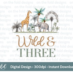Wild & drei Safari Tiere png transparente Clipart Sofort-Download, T-Shirt Design, 3