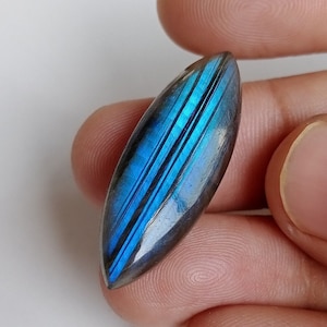 Blue Fire Labradorite Cabochon: Marquise Gemstone for Wire Wrap Jewelry