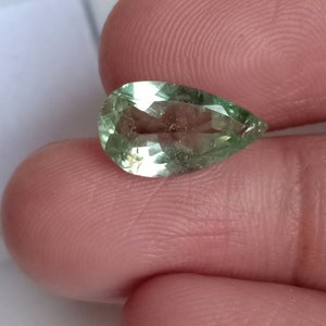 Faceted Green Tourmaline Gemstone: Pear Shape, 2.85ct
