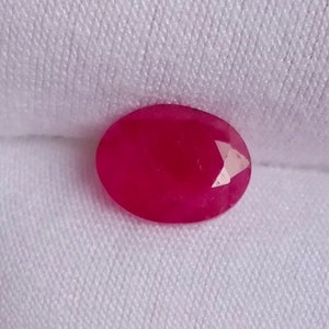Certified Natural Unheated Ruby Gemstone 2.40 Ct,  Red Ruby Oval Shape Faceted Loose For jewelry Making, July Birthstone 9.2x7.1x4.2MM