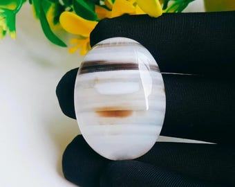 Pietra preziosa naturale di agata Sulemani Aqeeq, ovale, 74,10 ct