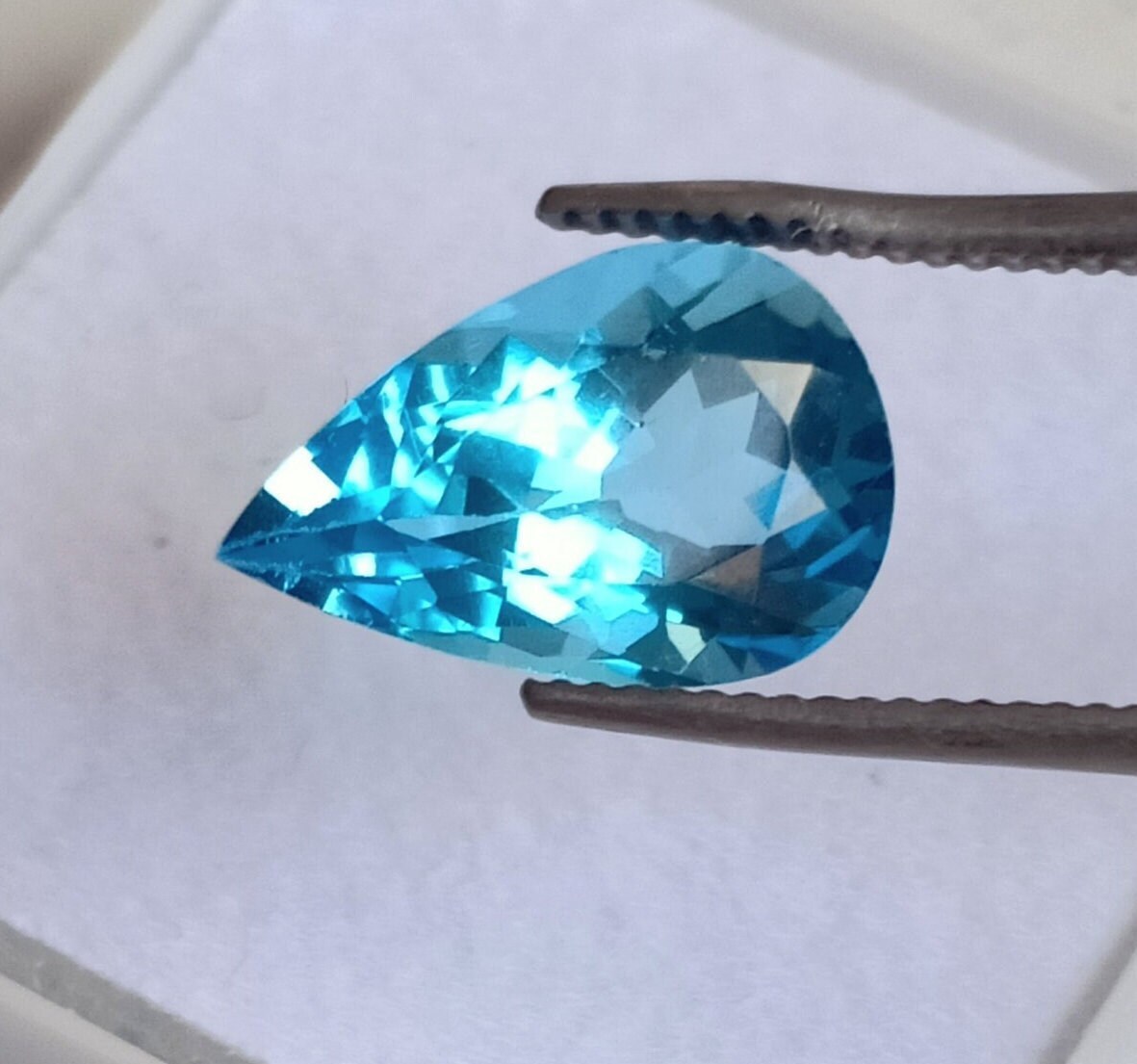 topaz 計3点 AAA Swiss Blue Topaz Gemstone: 3.15 Ct Pear Shape Loose Stone - Etsy