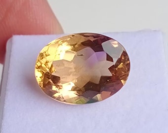 Superb Quality Natural Purple Yellow Ametrine Oval Shape Cut Loose Gemstone 6.80 ct, Bicolour Ametrine Customer Silver Ring jewelry Gifts