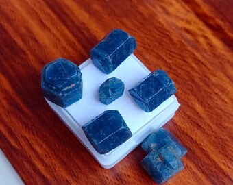 Rough Blue Sapphire Gemstone Lot: Natural Ring Size Crystals, 80.75 Ct (6 Pcs)