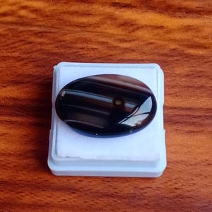 22.00 Ct Black White Sulemani Aqeeq Cabochon: Oval Agate Gemstone
