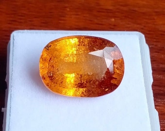 Hessonit-Granat im Kissenschliff: Edelstein 12,85 ct