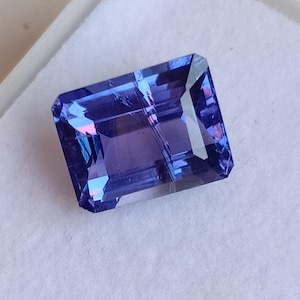 Blue Tanzanite Gemstone: 2.68ct Octagon Faceted Loose Stone