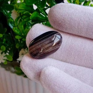 Sulemani Aqeeq Agate Gemstone: Brown & Black Oval Pendant Stone, 22.30 Cts