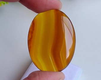 Cabochon ovale Sulemani Aqeeq naturale da 62,30 ct, agata yemenita