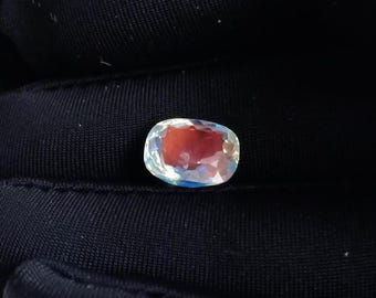 Orange Rainbow Moonstone Gemstone: Madagascar Cushion Cut, 2.40 ct