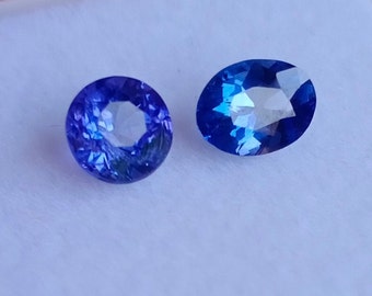Natural Blue Tanzanite Gemstone: Faceted Oval Round, 1.60ct