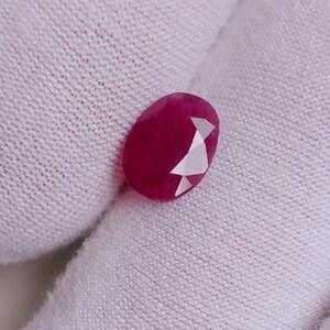 Oval Red Ruby Gemstone: Faceted May Birthstone, 1.85 ct