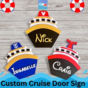 Cruise Ship Custom Name Decor | Mini Cruise Door Magnet | 3D Printed