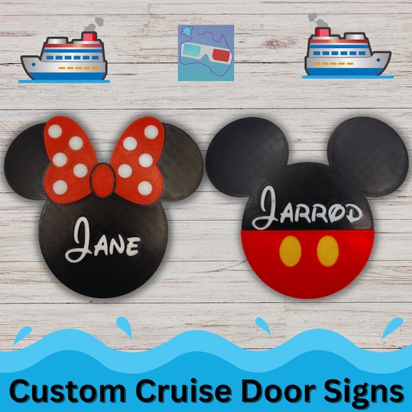 Mickey Minnie Cruise Custom Name Decor | Cruise Door Magnet | 3D Printed