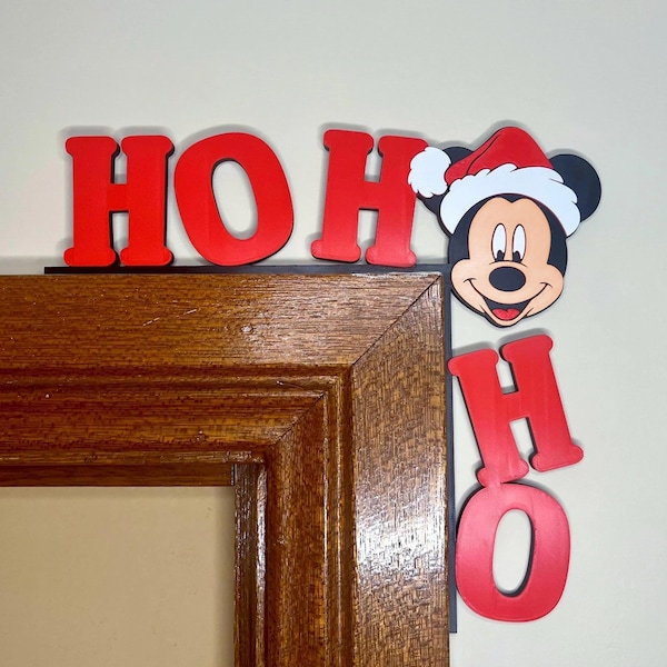 Christmas Mickey Door Corner Decoration | Ho Ho Ho Frame Topper | Christmas Door Frame Decoration