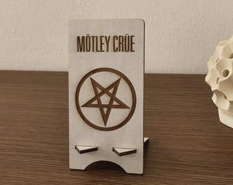 Motley Crue - Supporto porta cellulare in legno tagliato al laser, assemblaggio semplice, Download istantaneo