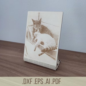 Laser Cut Wooden Curved Frame, Modern Curved Template for Photo Engraving, Instant Download