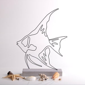 Fisch Draht Kunst Skulptur / Tisch Dekor / Regal Dekor / Minimalistische Skulptur / Abstrakter Stil / Wohn Dekor / Büro Dekor / Ozean