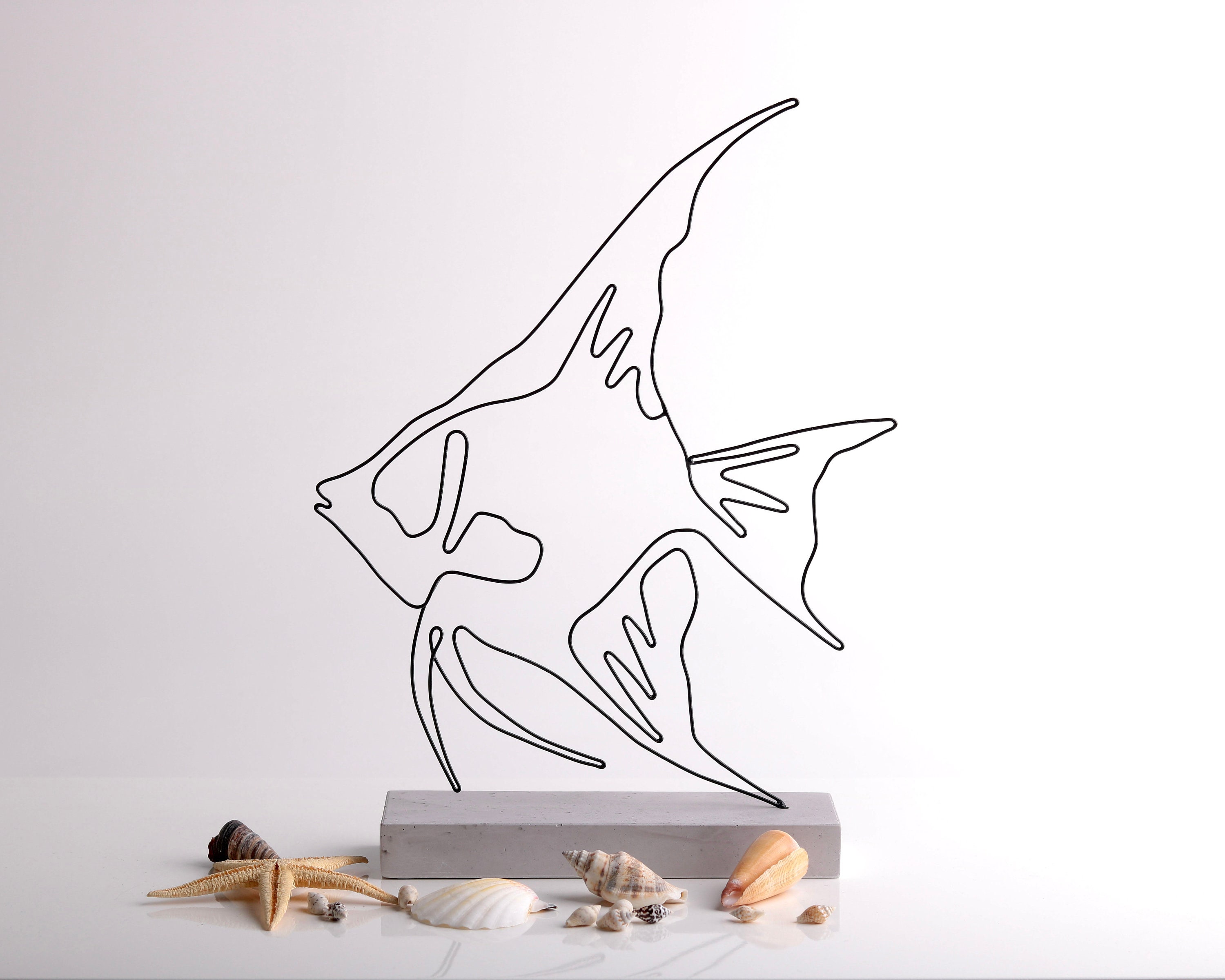 Décoration Murale Poisson En Fer 3D - Style Nautique Vintage - 30x30 Cm - Pour Intérieur Et Extérieur