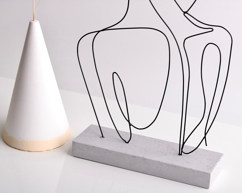 Wire Art Woman Sculpture / Shelf Decor / Tabletop Decor / Etsy