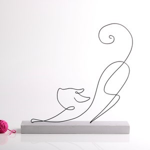 Katze Draht Skulptur / Regal Dekor / Tisch Dekor / Handgemachtes Geschenk / Minimalistische Skulptur / Abstrakter Stil / Wohn Dekor / Büro Dekor