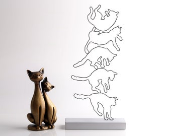 Cat wire Sculpture, Shelf Decor, Wire art, Metal Sculpture, Tabletop deco, Home Office Decor, Abstract sculpture, Modern art, minimalist