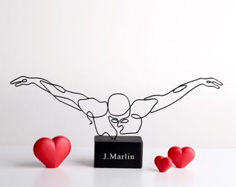 Personalized Swimming Sculpture, Swimmer Award Gift Decor