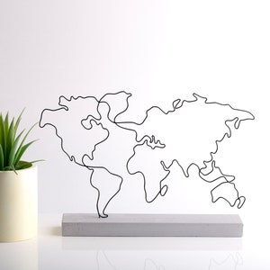 Weltkarte Draht Skulptur, Regal Dekor, Draht Kunst, Metall Skulptur, Tabletop deko, Home Office Dekor, neues Haus Geschenk, moderne Kunst, Welt