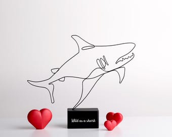 Shark Wire Sculpture, Handmade Ocean Decor, Shark Lover Gift