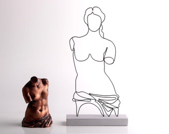Venus Wire Art Sculpture: Handmade Minimalist Tabletop Decor