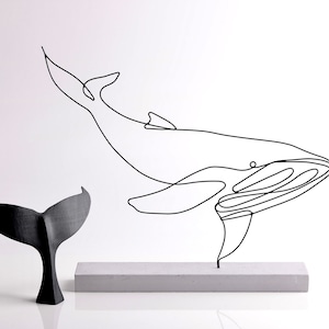 Walvisdraadkunst / plankdecor / sculptuur liefde / draad / metalen sculptuur / uniek cadeau / zeer fijne tekeningen / cadeau-idee / kantoorinrichting / draadkunst