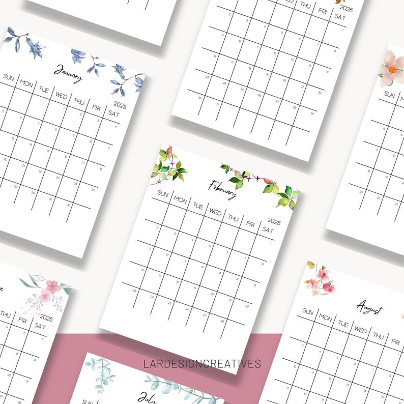 2025 Calendar Printable, Calendar 2025, 2025 Calendar, Printable ...